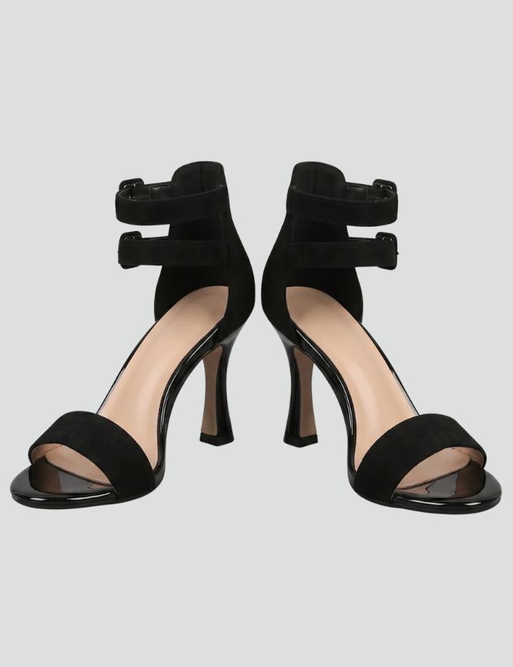 Orthopedic Arch Support Women's Leather Ankle Strap Sandals with Stiletto Heel 1