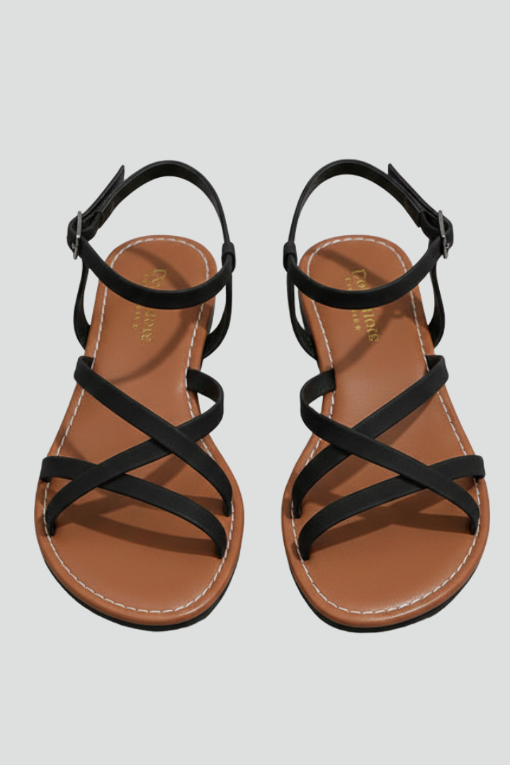 Orthopedic Women’s Flat Sandals with Arch Support and Ankle Strap Open Toe 1