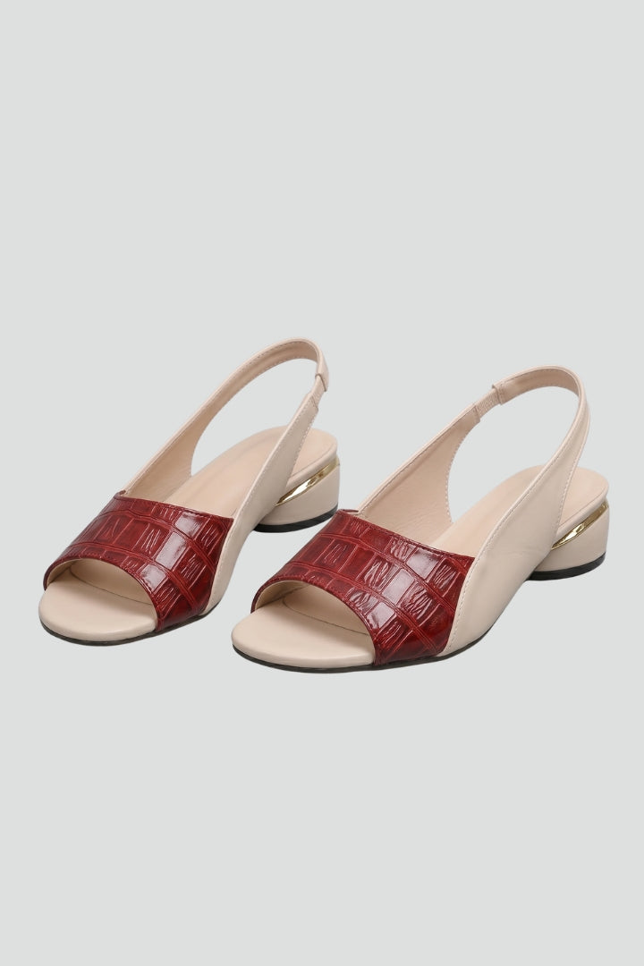 Orthopedic Women's Leather Sandals with Arch Support and Block Heel Buckle 1
