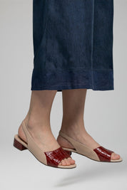 Orthopedic Women's Leather Sandals with Arch Support and Block Heel Buckle 3