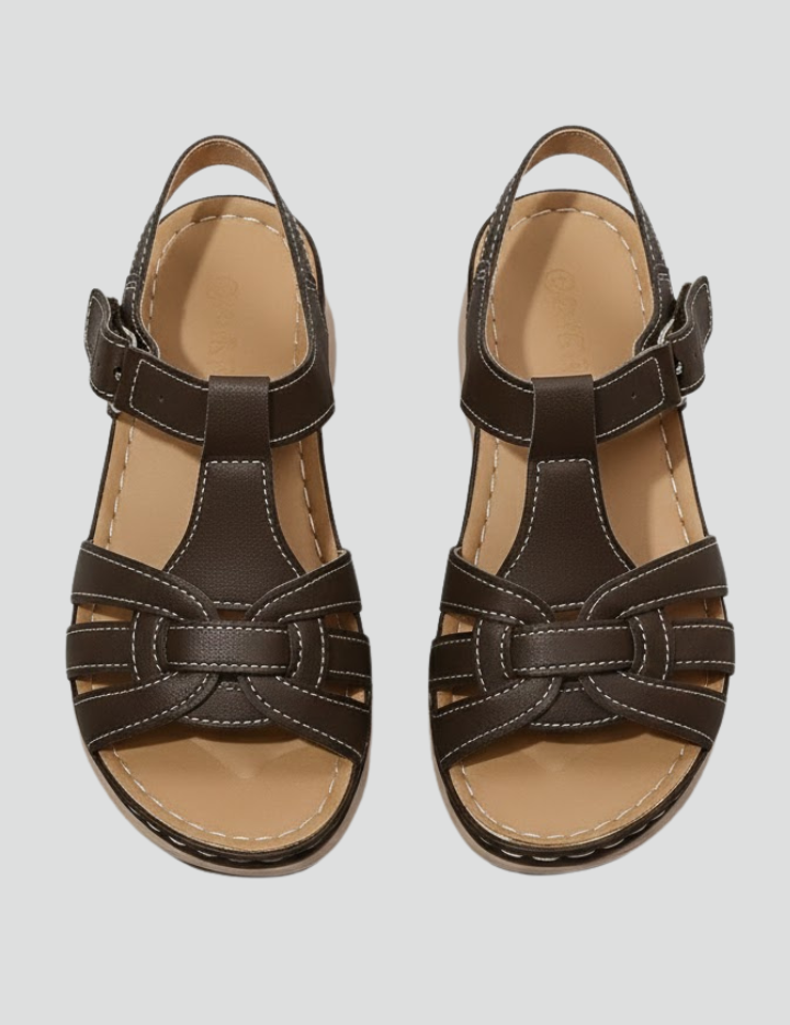 Orthopedic Women’s Retro Strap Sandals with Arch Support and Adjustable Buckle 1