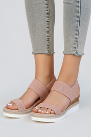 Orthopedic Women’s Sandals with Arch Support Elastic Upper and Raised Platform Sole 0