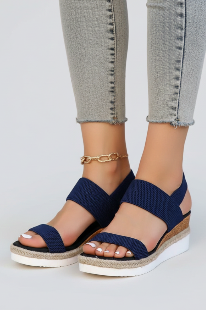 Orthopedic Women’s Sandals with Arch Support Elastic Upper and Raised Platform Sole 5