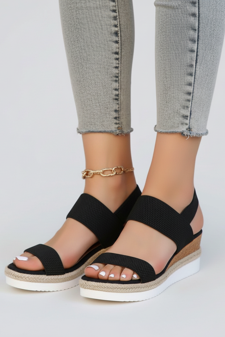 Orthopedic Women’s Sandals with Arch Support Elastic Upper and Raised Platform Sole 6