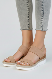 Orthopedic Women’s Sandals with Arch Support Elastic Upper and Raised Platform Sole 7