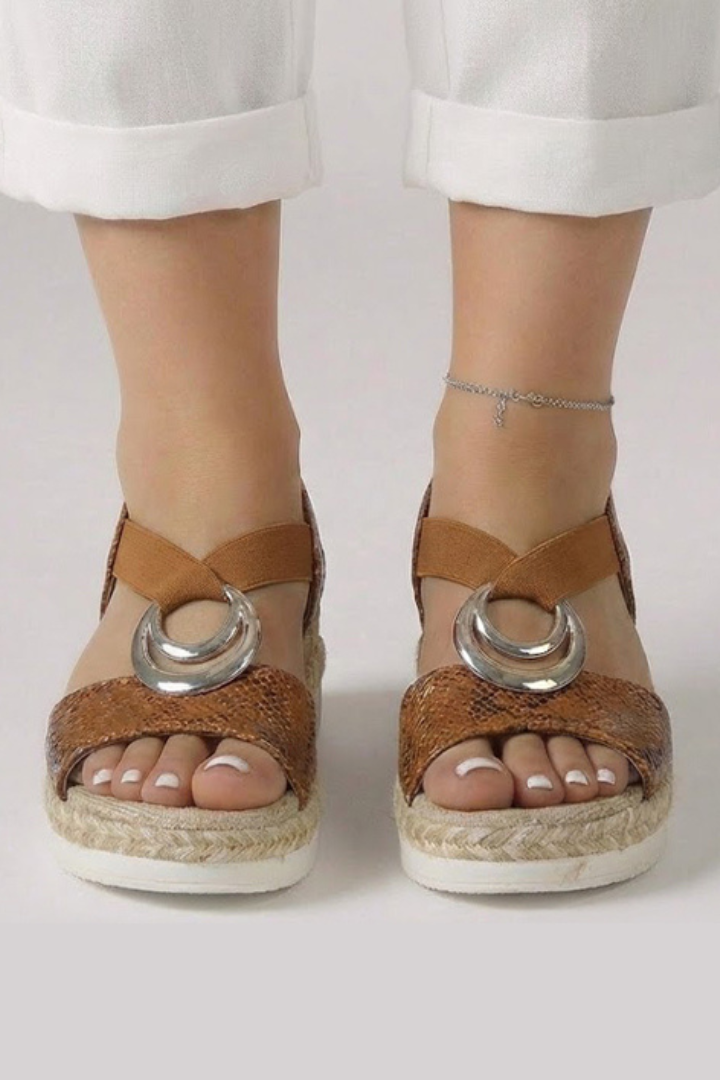 Orthopedic Women’s Sandals with Arch Support Open Toe and Metal Ring Straps 5