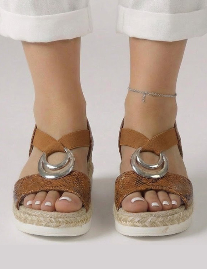 Orthopedic Women’s Sandals with Arch Support Open Toe and Metal Ring Straps 5