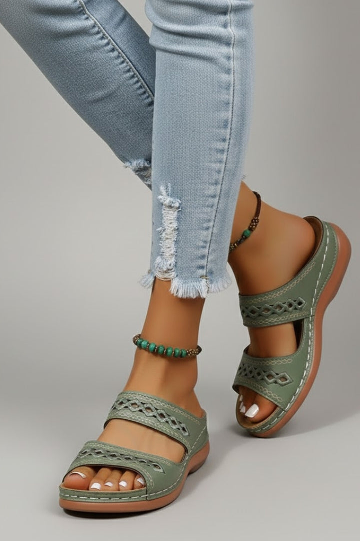 Orthopedic Women’s Slide Sandals with Arch Support and Dual Decorative Straps 6