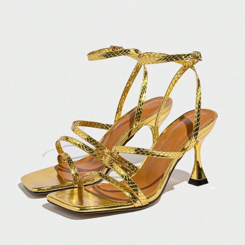 Orthopedic Women's Strappy High-Heel Sandals with Arch Support for Comfort and Style 2