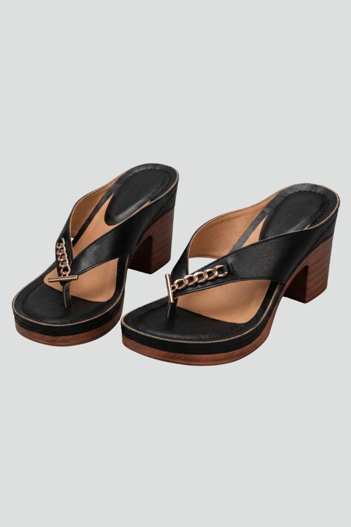 Orthopedic Women's Thong Sandals with Arch Support Block Heel and Platform Sole 1