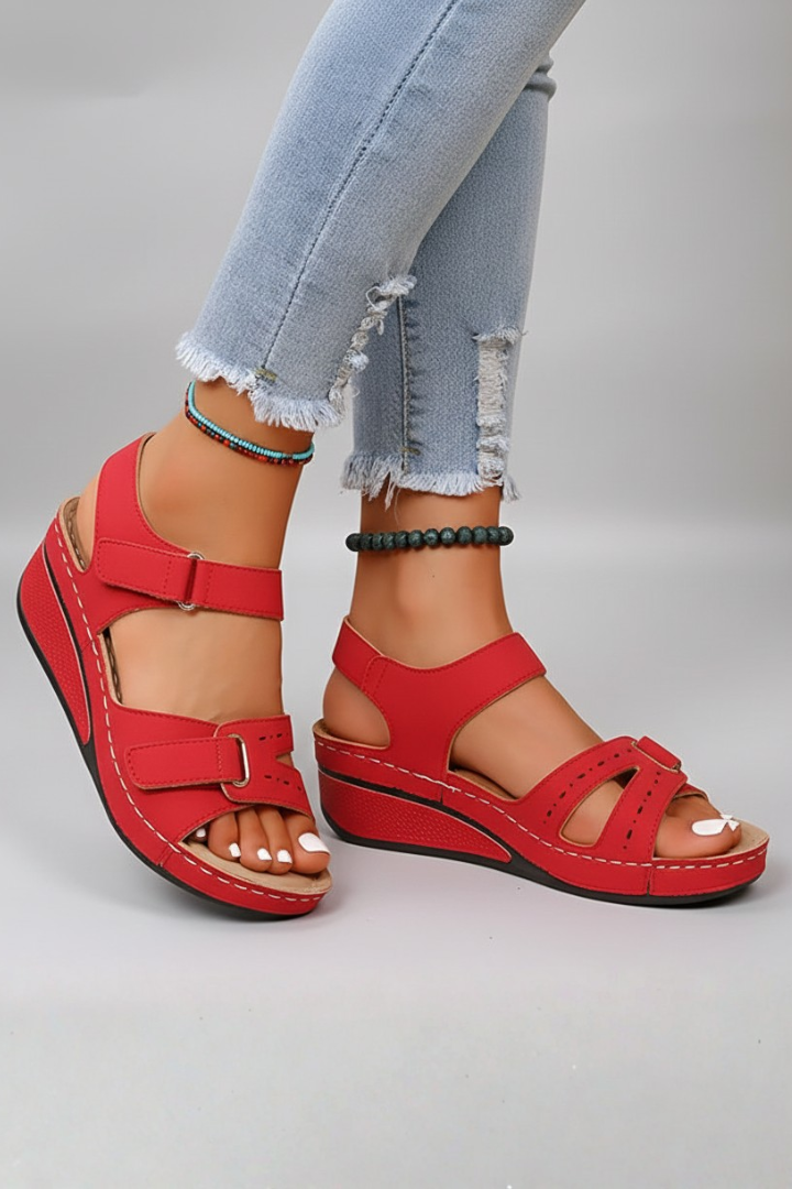 Orthopedic Women’s Wedge Sandals with Arch Support and Adjustable Hook-and-Loop Straps 5