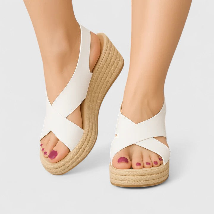 Orthopedic Women's Wedge Sandals with Arch Support and Cross-Over Straps for Summer 0