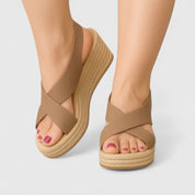 Orthopedic Women's Wedge Sandals with Arch Support and Cross-Over Straps for Summer 1