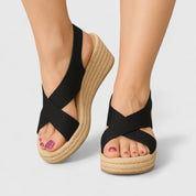 Orthopedic Women's Wedge Sandals with Arch Support and Cross-Over Straps for Summer 2