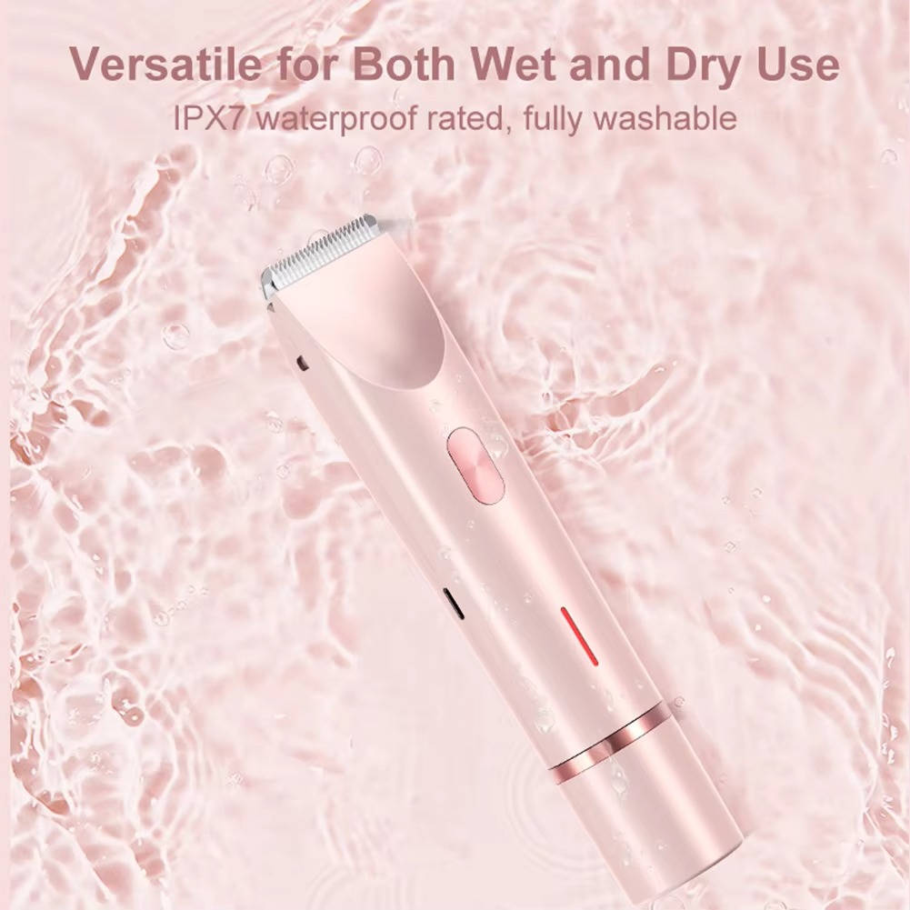 Painless Pubic Hair Trimmer with Dual Heads, Waterproof Design, and Whisper Quiet Operation for Smooth Skin 4