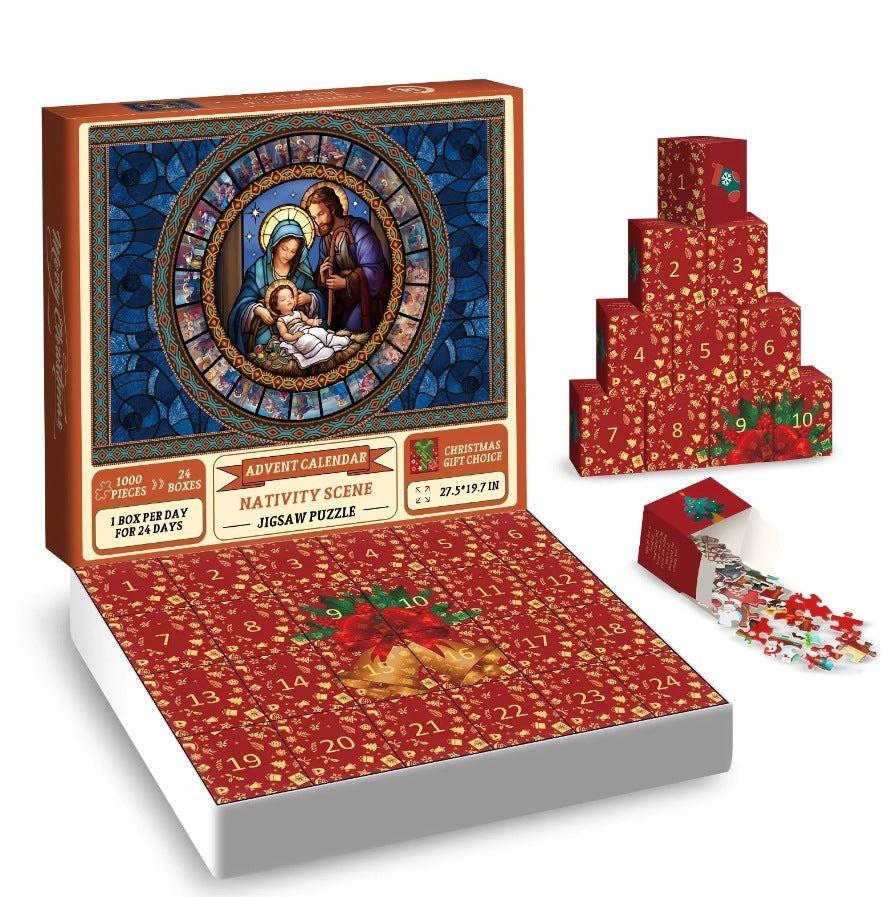 Paper Christmas Advent Calendar Puzzle 0