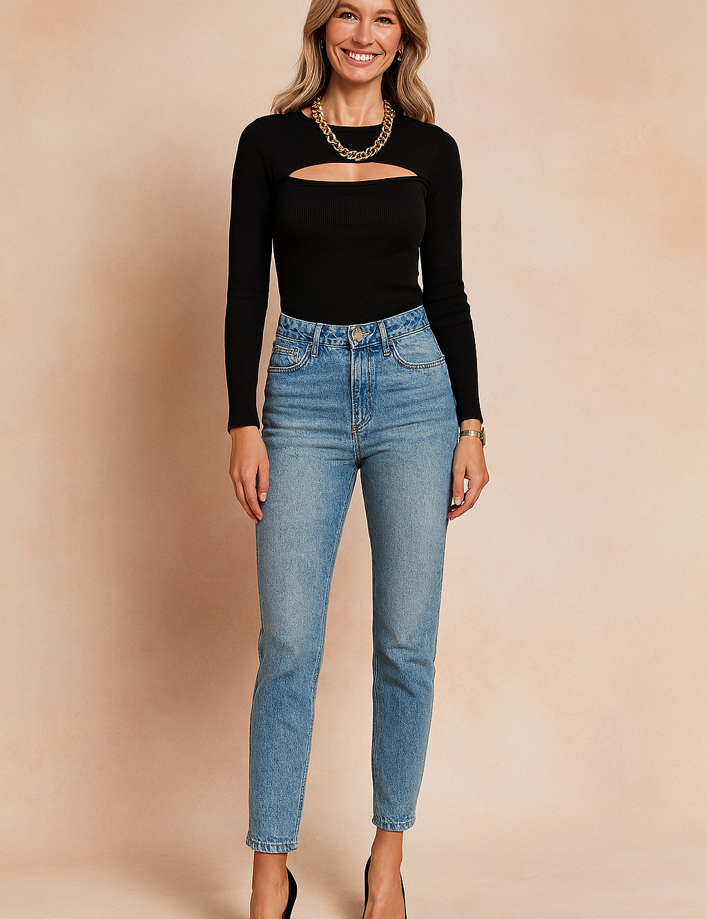 Patrycja | Sweater with a cutout under the neckline 4