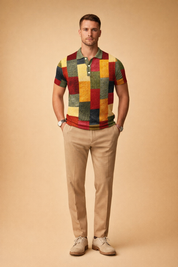 Piotr | Men's modern checkered polo shirt for everyday comfort 0
