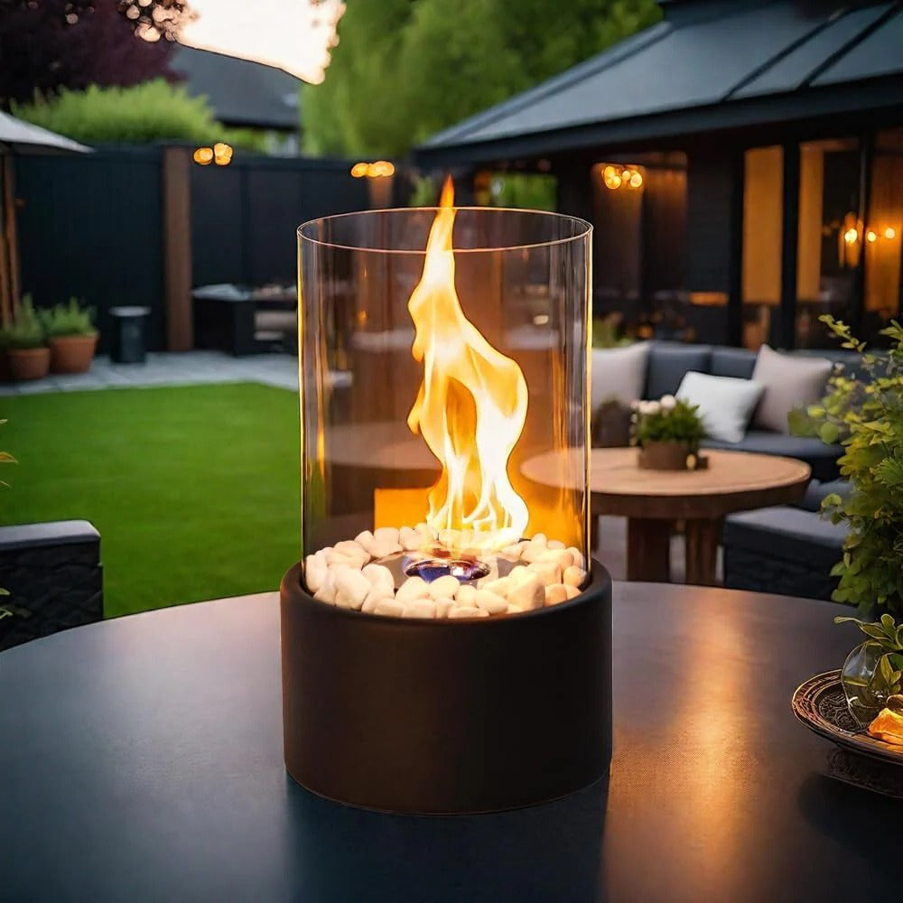 Portable glass tabletop fireplace 2