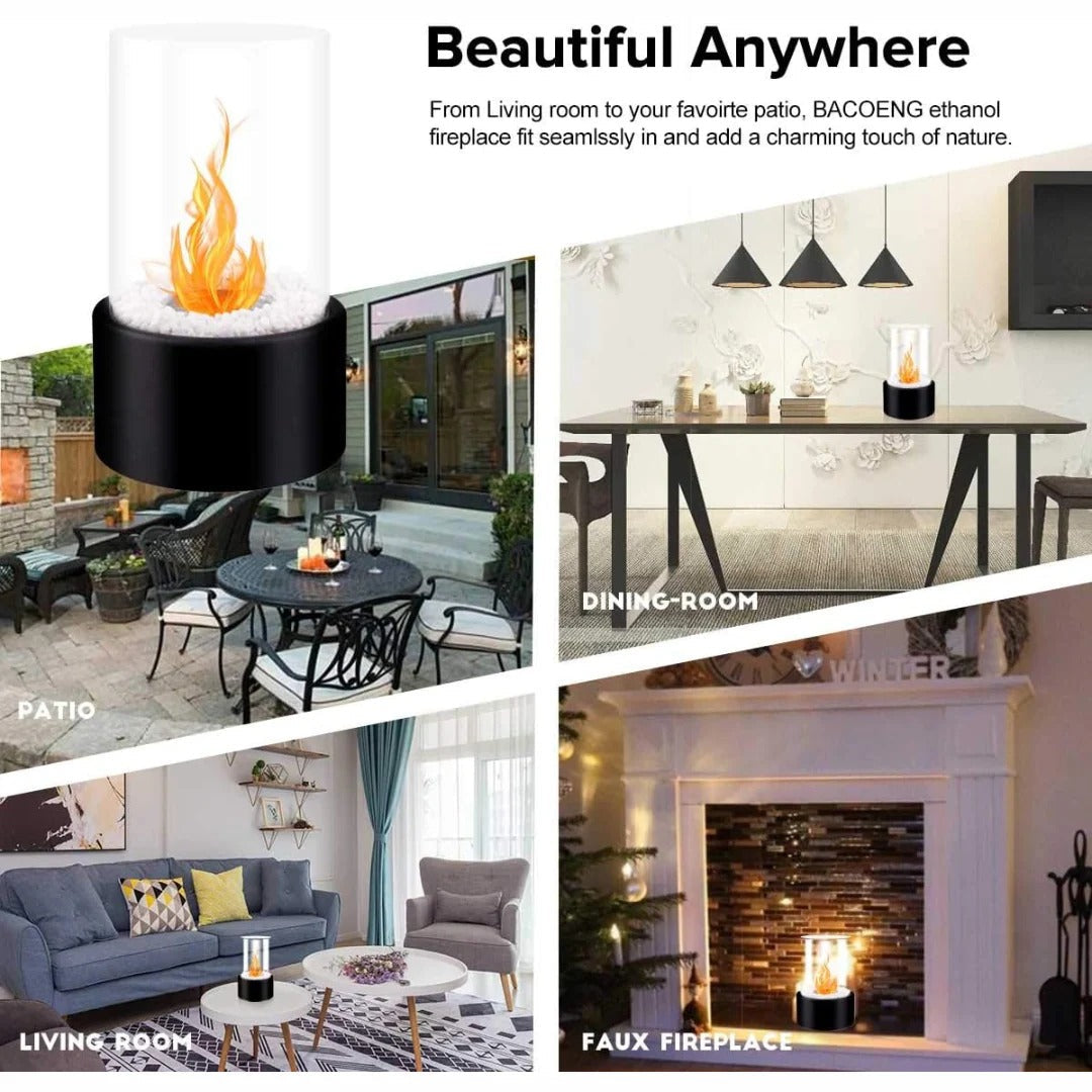 Portable glass tabletop fireplace 6