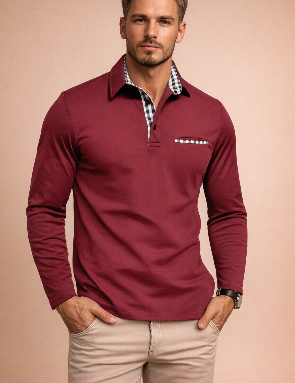 Raveno | Elegant Long Sleeve Shirt with Collar 1