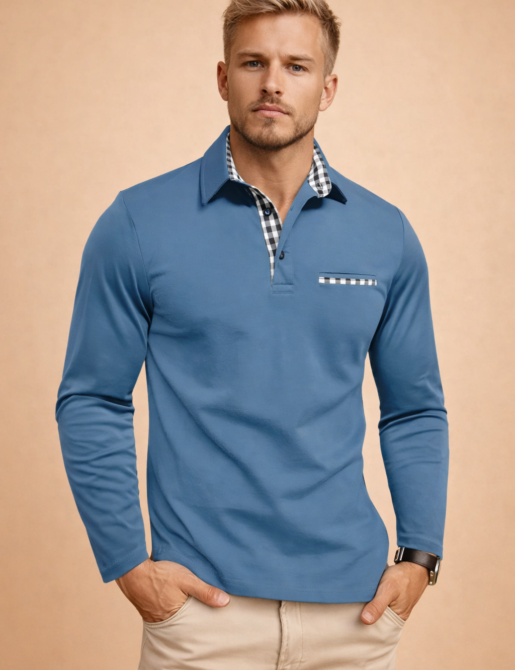 Raveno | Elegant Long Sleeve Shirt with Collar 3