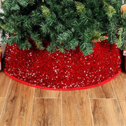 Red Sequins Christmas Tree Skirt Party Decoration Accessories 1