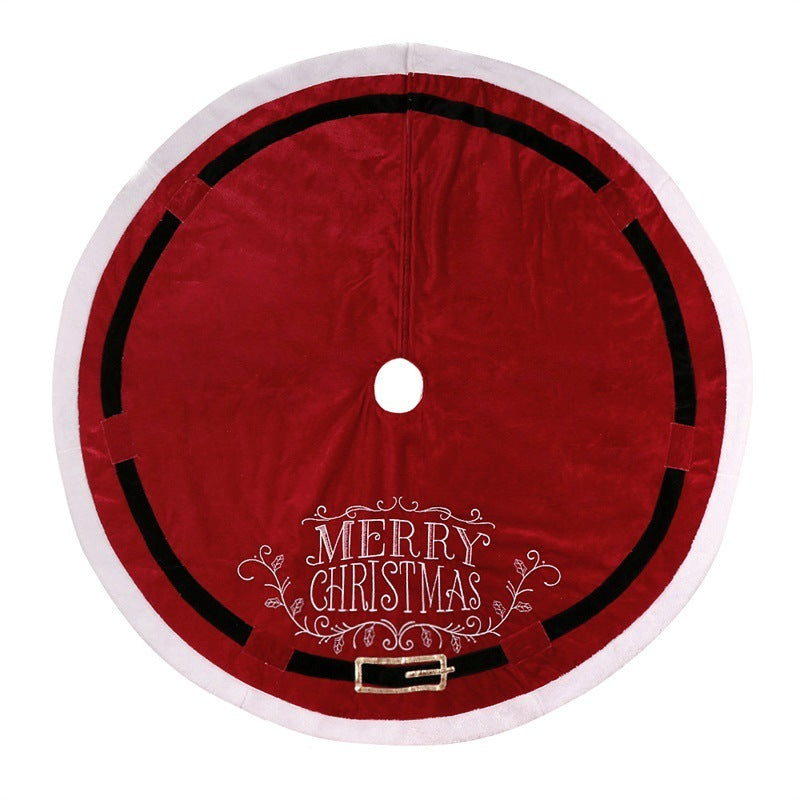 Red velvet fabric Christmas tree skirt 0