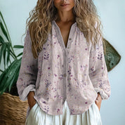Relaxed Nature Print Blouse for Women - Effortless Elegance 1