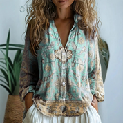 Relaxed Nature Print Blouse for Women - Effortless Elegance 4