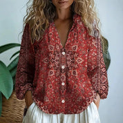Relaxed Nature Print Blouse for Women - Effortless Elegance 5