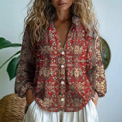 Relaxed Nature Print Blouse for Women - Effortless Elegance 7