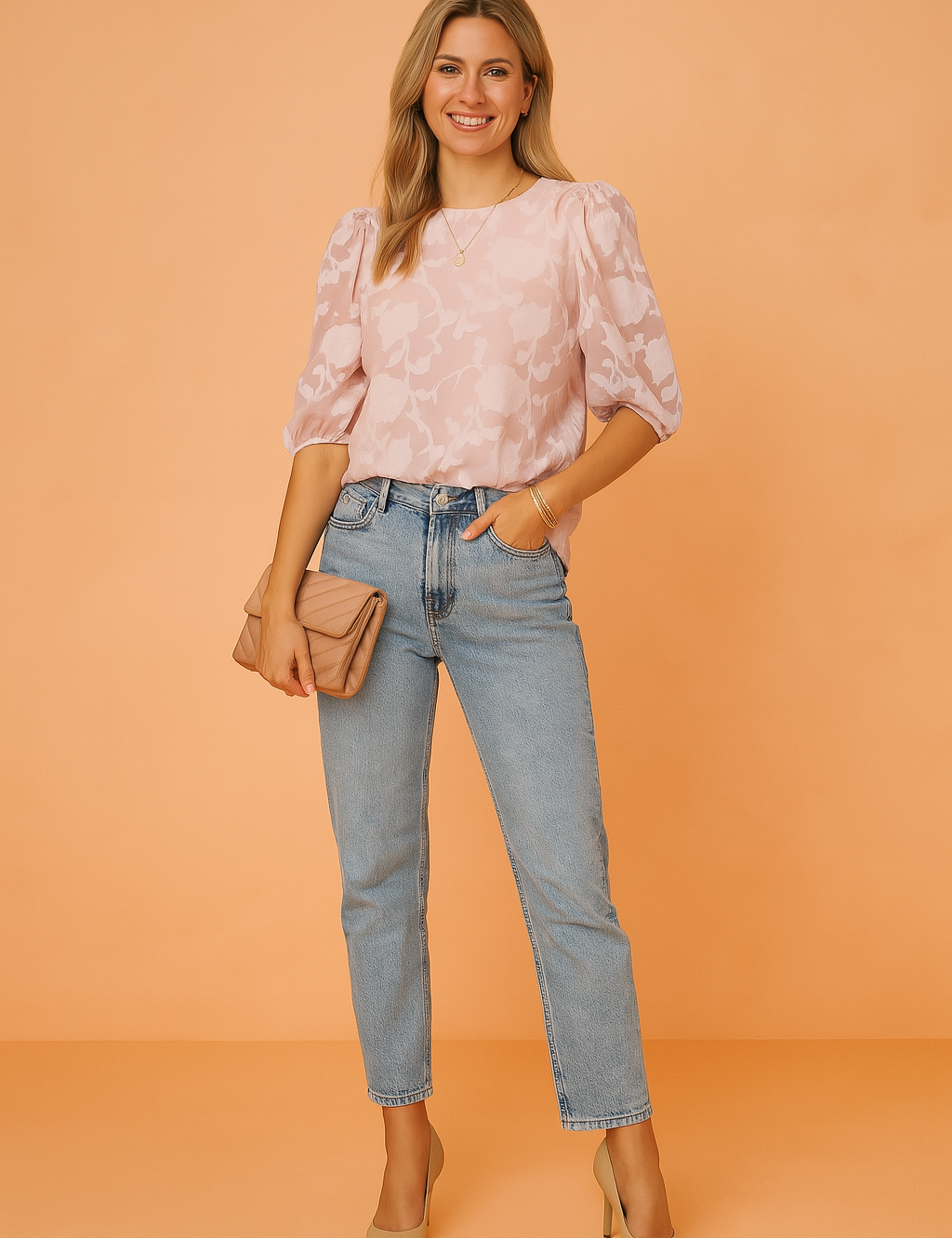 Rosana | Elegant floral blouse with puff sleeves 1