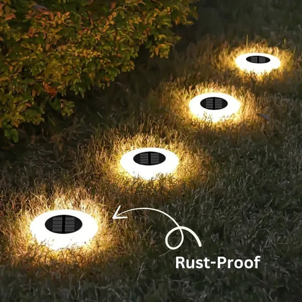 Rust-Proof Solar Outdoor Lights – Weather-Resistant Solar Garden Lights for Patios and Pathways – Set of 4, 8-10 Hours Illumination 0