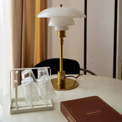 Scandinavian LED Table Lamp with Dimming Function – Iron and Glass Design for Bedroom and Office Use 6