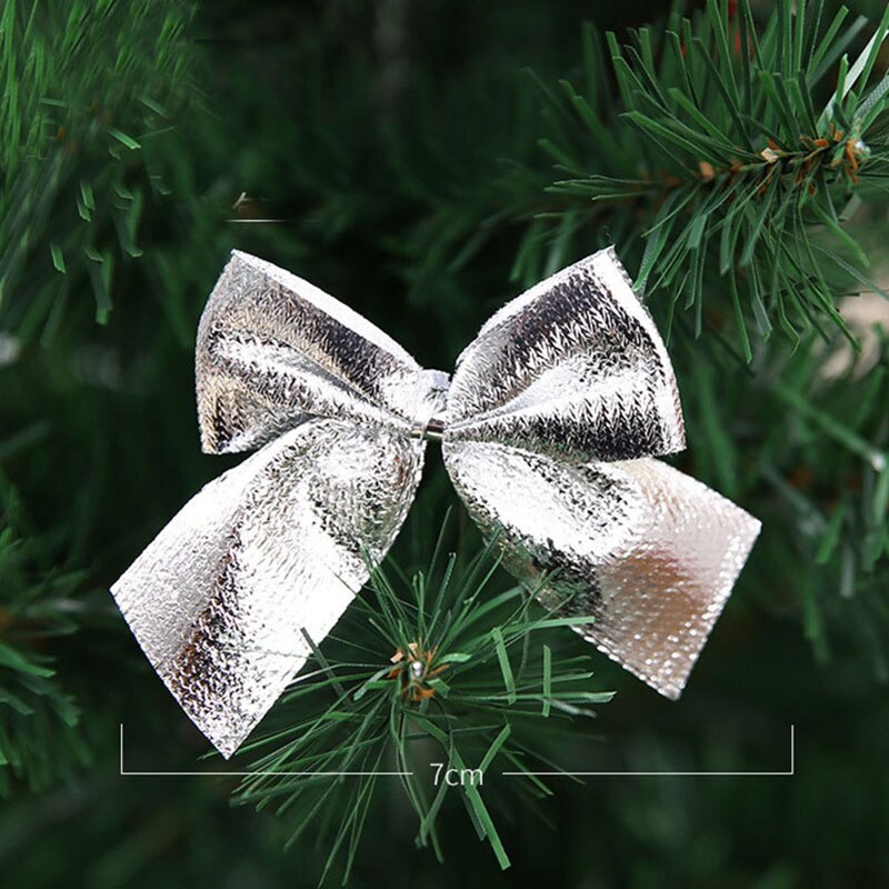 Set of 12 Christmas baubles shaped like a bow 6