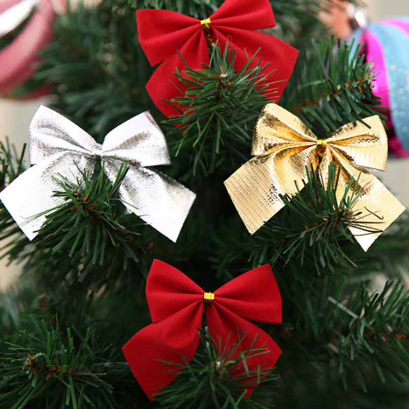 Set of 12 Christmas baubles shaped like a bow 8