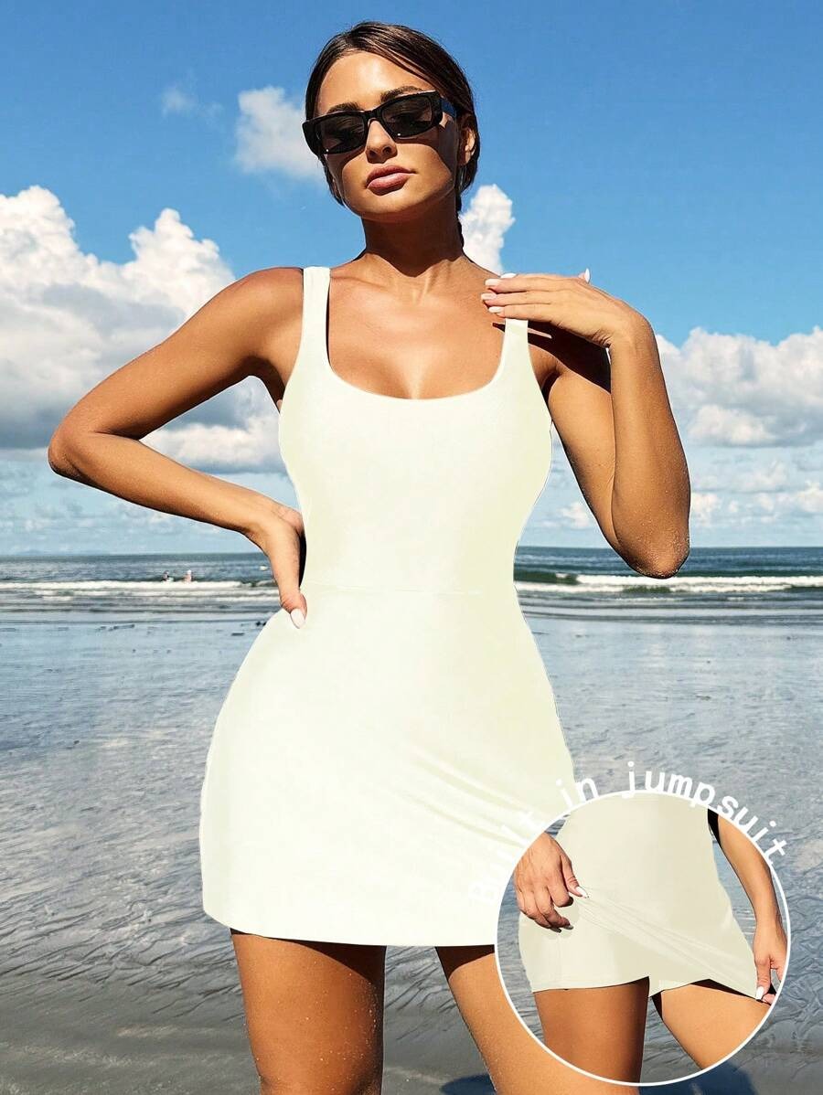Simple round hall dress for holidays and swimwear 8