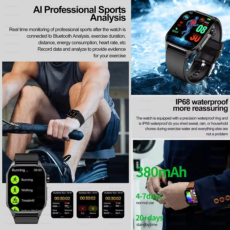 Smartwatch for seniors, blood pressure, blood sugar, and health management 1