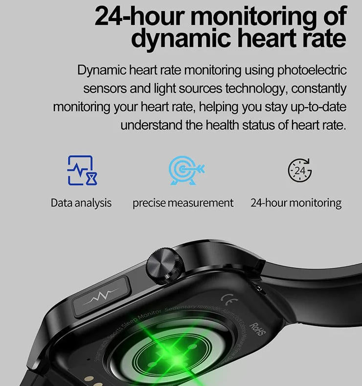 Smartwatch for seniors, blood pressure, blood sugar, and health management 3