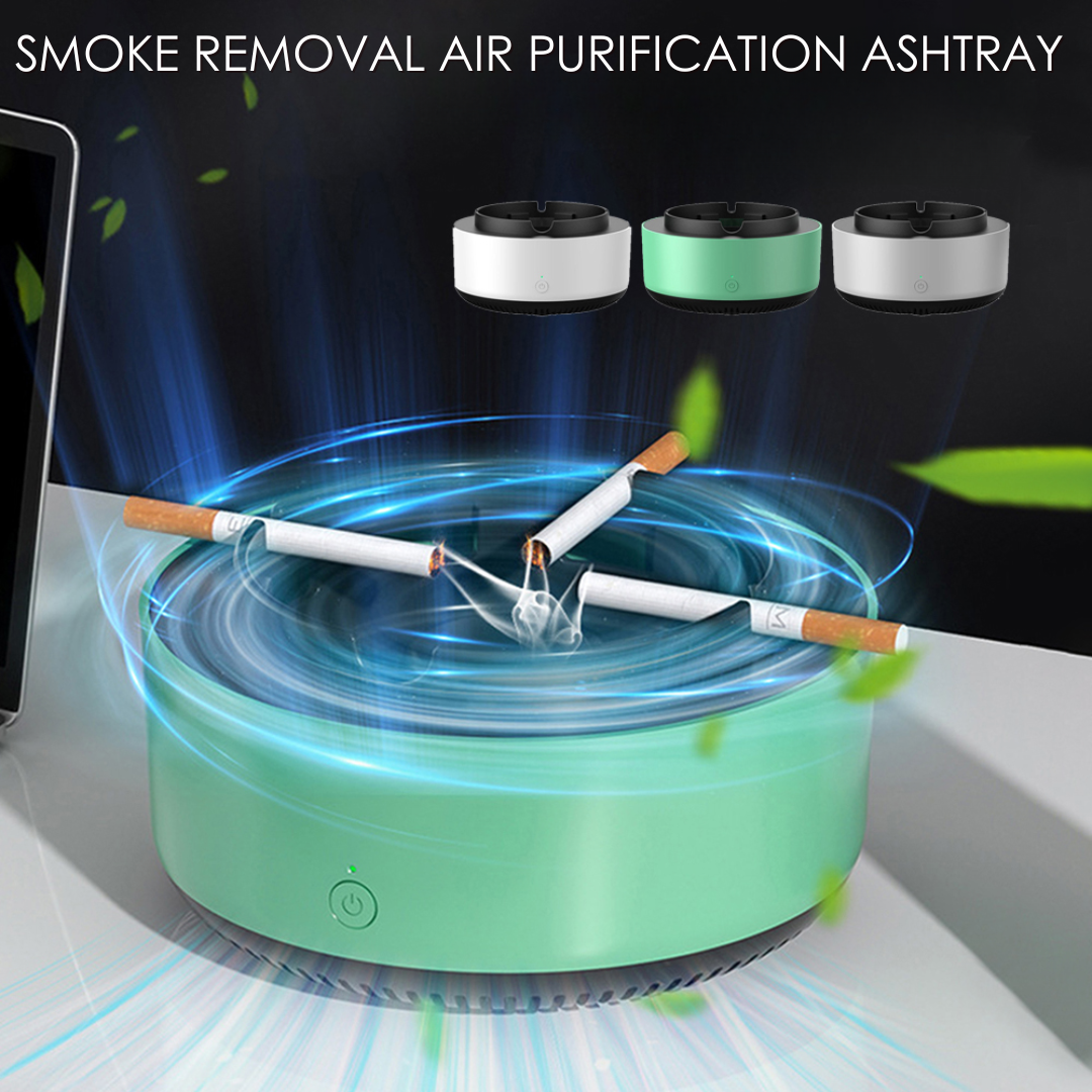 Smoke removal air purifier ashtray with advanced filtration system - stylish indoor odor simulator for clean air 2