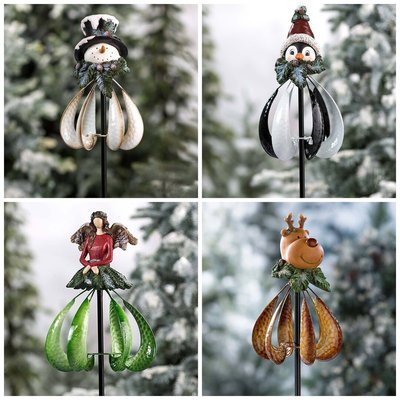 Snowman Wind Chime Christmas Garden Windmill 1