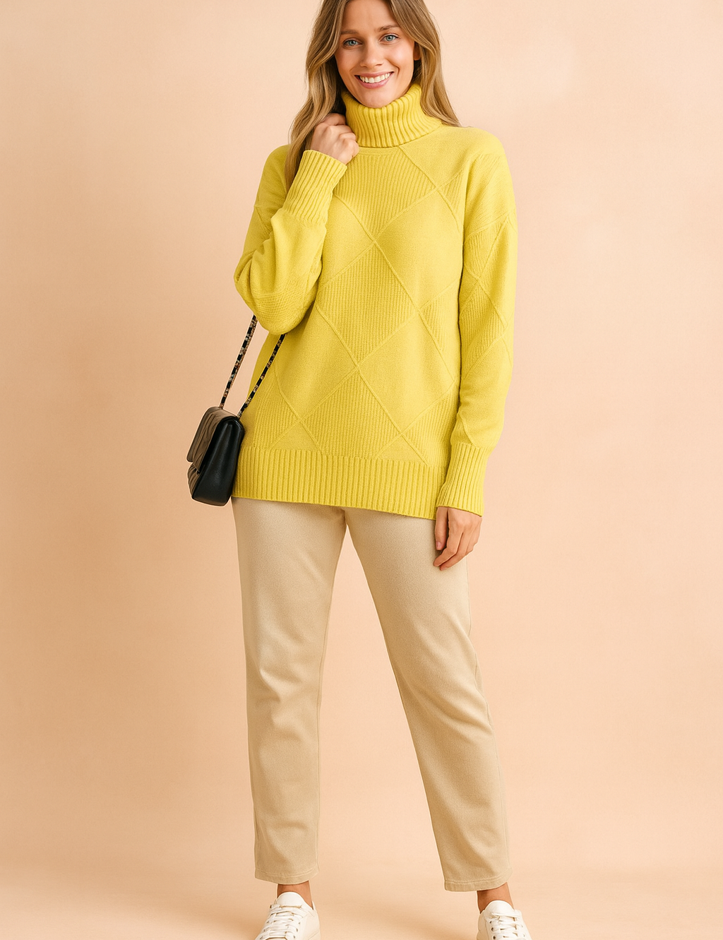 Sofia | Turtleneck Sweater with Geometric Pattern 1