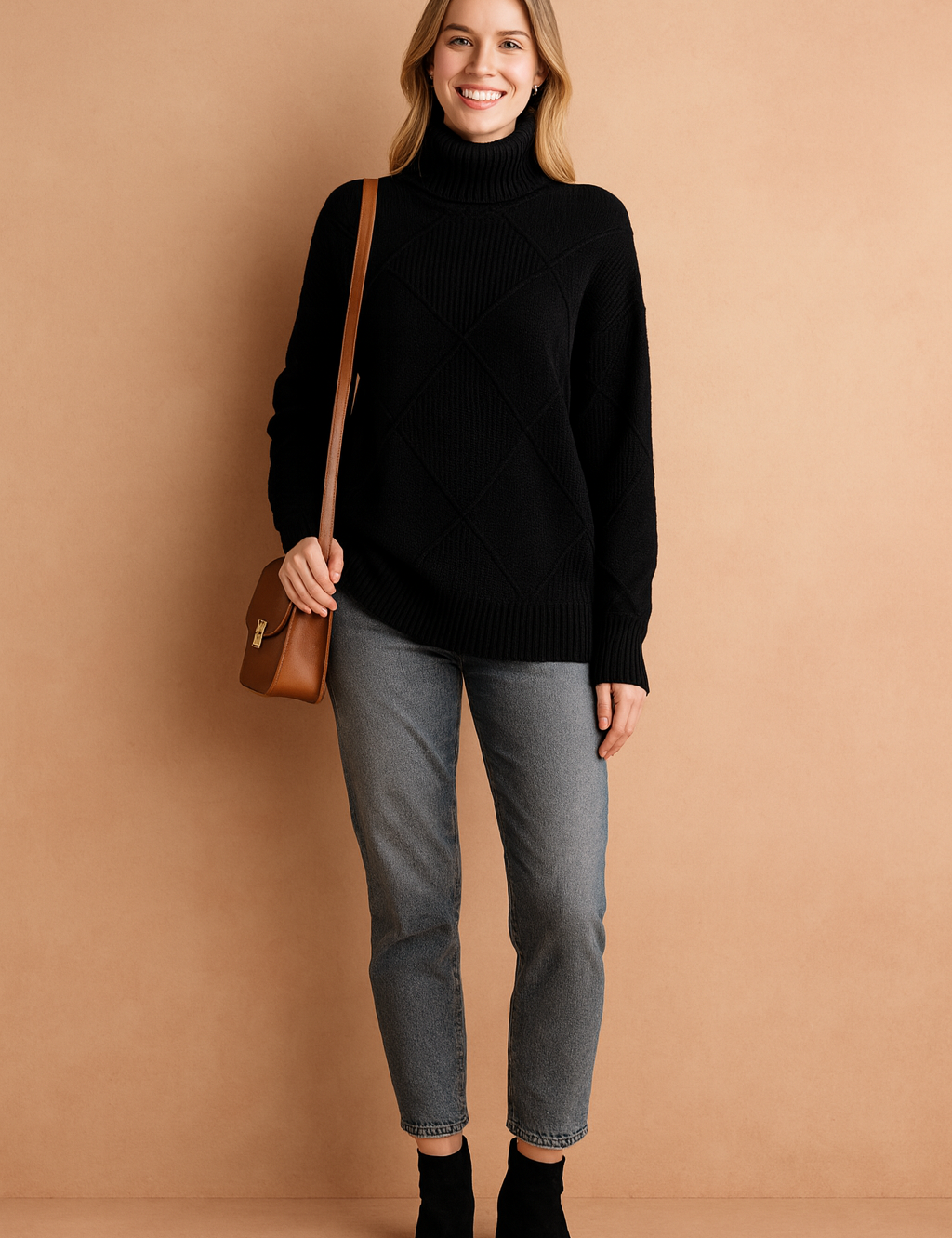 Sofia | Turtleneck Sweater with Geometric Pattern 4