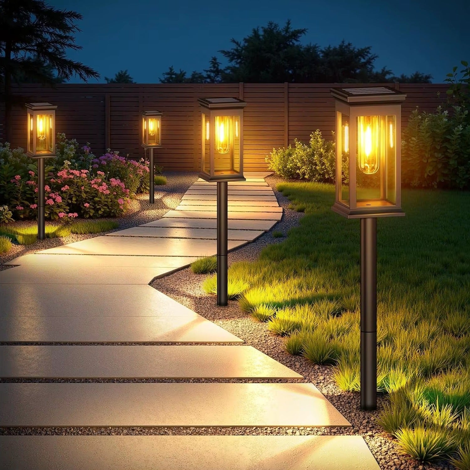 Solar Pathway Lights – Eco-Friendly Outdoor Lighting with Dusk-to-Dawn Operation, Waterproof Garden Path Lights, 4-Pack 0