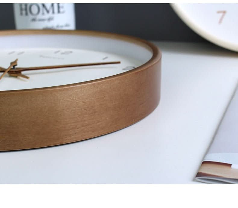 Solid Wood Analog Wall Clock Decor with Silent Sweep Mechanism – 10-Inch Circular Design for Bedrooms and Study Rooms 7