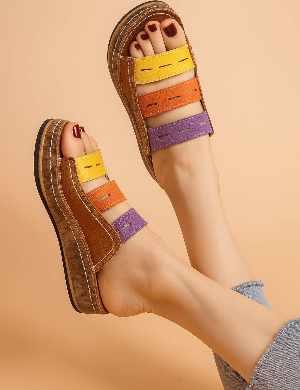 Sophia | Colorful Wedge Sandals 0