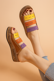 Sophia | Colorful Wedge Sandals 0