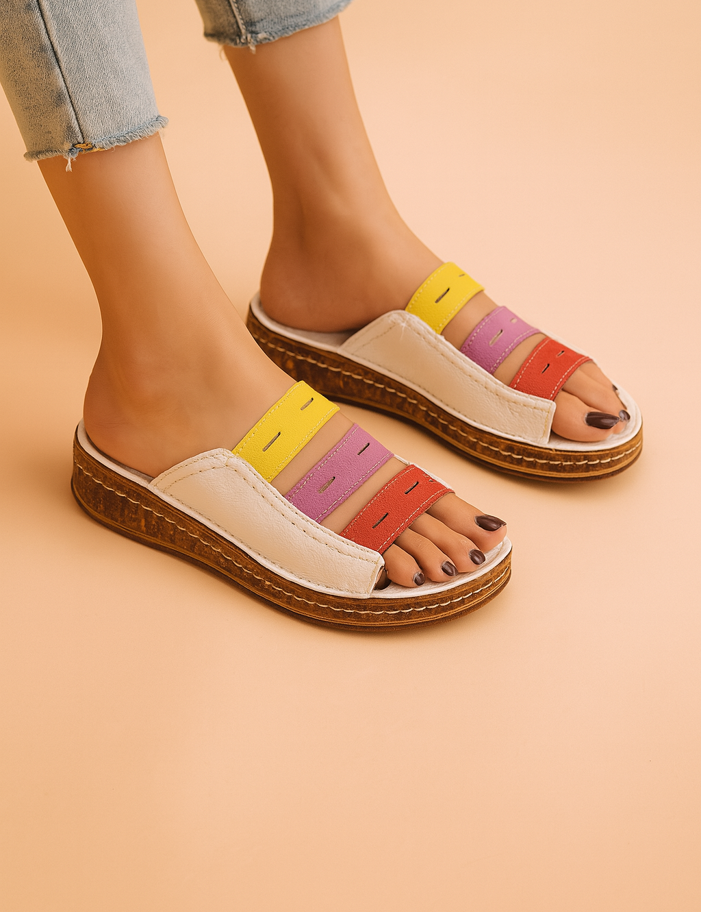 Sophia | Colorful Wedge Sandals 4
