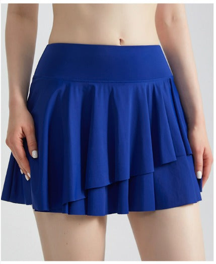 Sporty & functional women's tennis skirt with shorts and pockets 0